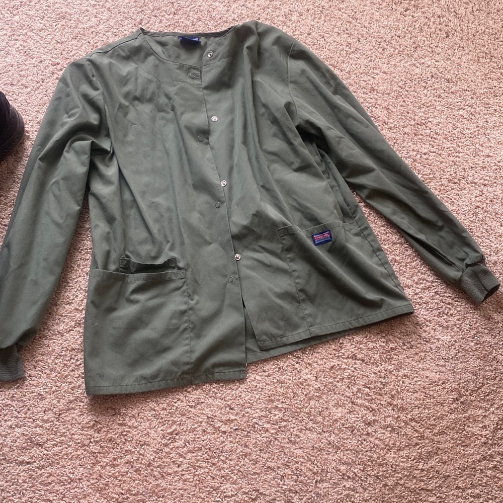 Cherokee button up scrub jacket